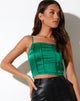 imagen de Cosey Top en satén verde Kelly