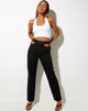 Imagen de Cut Out Straight Leg Jean en Black Wash