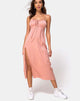 Imagen del vestido Cypress Midi en satén Cheetah Dusty Pink