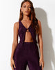 Imagen de Dara Crop Top en Slinky Glitter Morado Oscuro