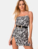 Imagen de Datista Vestido 90s Cebra Blanco y Negro