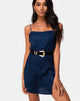 Imagen de Datista Slip Dress in Satin Cheetah Navy