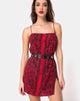 Imagen de Datista Slip Dress in Red Snake