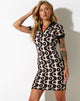 imagen de Daxia Mini Dress in Wavy Geo Ivory Brown and Black