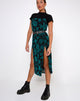 Imagen del vestido Daxita Midi Dress in Romantic Rose Flock Teal