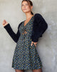 Imagen de Raela Skater Dress in Flowing Flower Negro