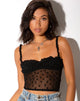 Imagen de Delora Crop Top en negro Flock Flutterby