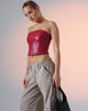 imagen de Dena Corset Top en PU Rojo Sangre