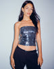 imagen de Dena Bandeau Crop Top en Silver Shimmer