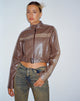 Imagen de la chaqueta Derby Zip Up en PU marrón tonal
