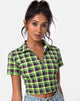 Imagen de Dhen Crop Top en cuadros verdes y morados