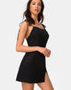 Imagen de Doella Slip Dress en satén negro guepardo