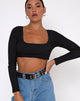 Imagen de Drea Crop Top en canalé Negro