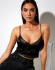 Imagen de Dyrana Crop Top en Black Rose Flock