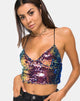 Imagen de Dyrilla Cropped Bralet in Dragon Fruit Sequin