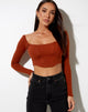 Imagen de Elcaca Crop Top en Rib Bombay Brown