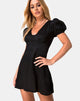 Imagen del minivestido Elfy de satén negro guepardo