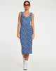 imagen de Elleta Midi Dress in Retro Floral Blue
