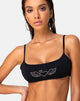 Imagen del sujetador de bikini Elvina negro mate con diamantes