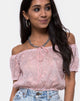 Imagen de Eva Crop Top en encaje rosa