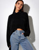 Imagen de Evie Cropped Jumper in Chenille Negro