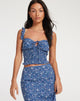 imagen de Ezra Top en Retro Floral Azul