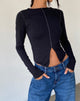imagen de Fenrin Camiseta de manga larga Butterfly Jersey Top en Negro