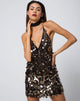 Imagen de Finn Slip Dress in Black and Gold Speckle Sequin