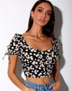 Imagen de Flaba Crop Top en Mini Daisy Negro