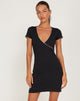 imagen de Flora Ballet Mini Dress en Jersey Negro