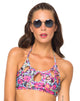 Imagen de Motel Flux Longline Bikini Top In Fluro Flower