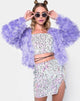 Image of Chaqueta de pelo de imitación de piel Lila