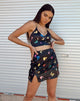Imagen de Zida Falda en Satén Stretch Negra Mariposa