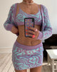 Imagen de Motel X Barbara Kristoffersen Hira Minifalda de punto Jagged Swirl Lavanda y menta