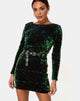 Imagen de MOTEL DELUXE Gabby Sequin Plunge Back Dress in Iridescent Green