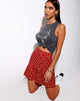 Imagen de Gaelle Falda Skater en Falling for You Floral Roja