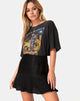 Imagen de Gaelle Skater Skirt in Satin Cheetah Black