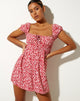 Imagen de Galova Minivestido en Ditsy Butterfly Melocotón y Rojo