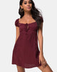 Imagen de Gaval Mini Dress in Satin Cheetah Burgundy