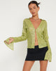 imagen de Gedza Button Top en Drape Sequin Lime Green