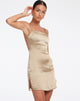imagen de Gehna Bodycon Dress in Satin Olive Gold
