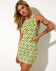 Imagen de Gele Mini Dress in Patchwork Daisy Green