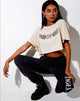 Imagen de Georgi Cropped Tee in Stone Angel Energy Wings
