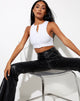 Imagen de Gilly Crop Top en canalé blanco