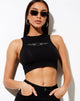 Imagen de Gimon Crop Top en Negro Plata Corazón Hotfix