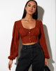 Imagen de Glario Crop Top en Mini Croc Marrón