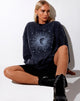 Imagen de sudadera Glo en negro lavado a la piedra Cosmos