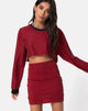 Imagen de Kimmy Bodycon Skirt in Mini Stripe Rojo y Negro
