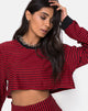 Imagen de Goce Crop Top en Mini Stripe Rojo y Negro