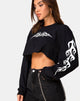 Imagen de Gocea Crop Top en negro con blanco tribal